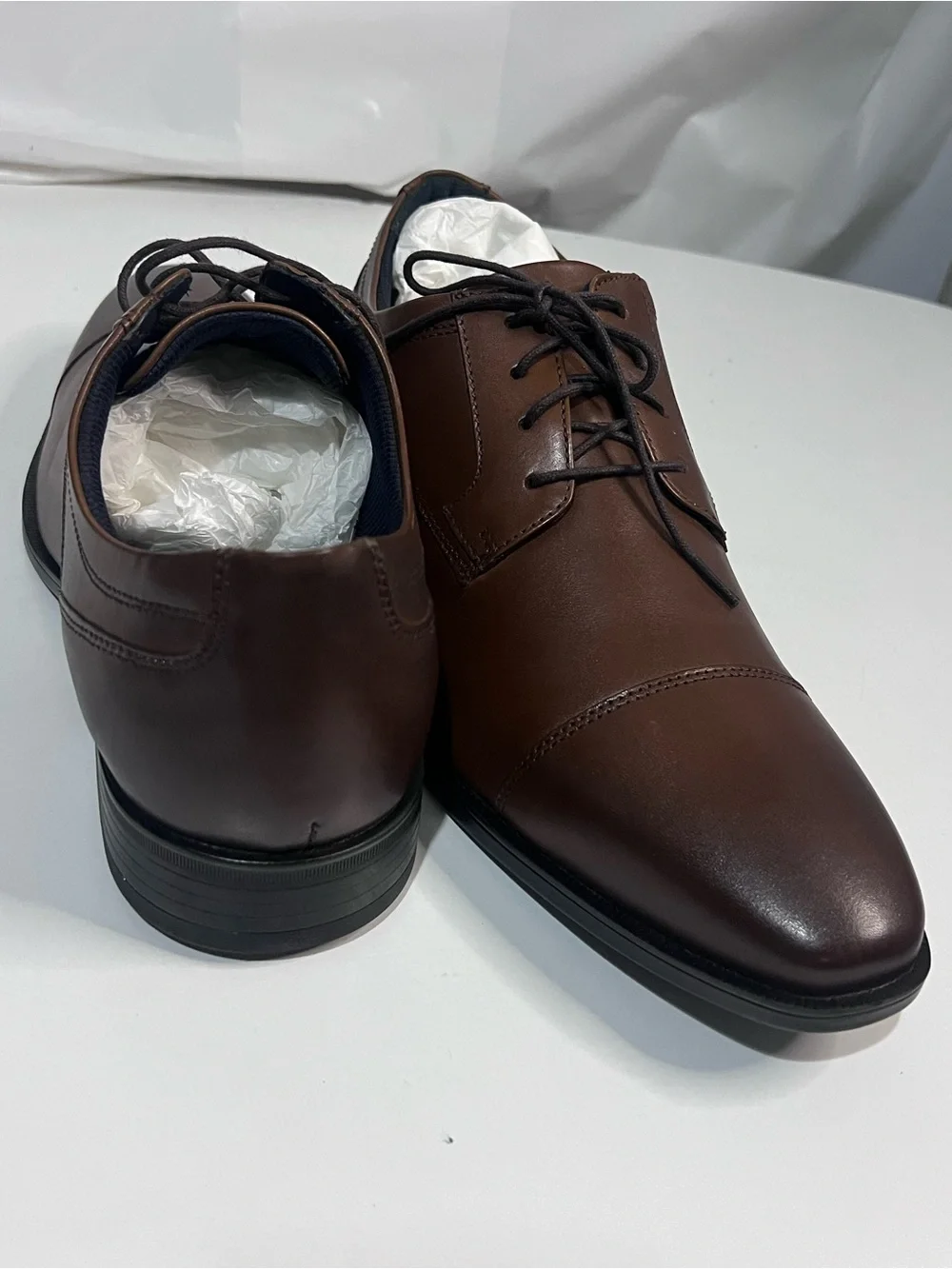 Johnston & Murphy Brown Leather Cap-Toe Derby Shoes